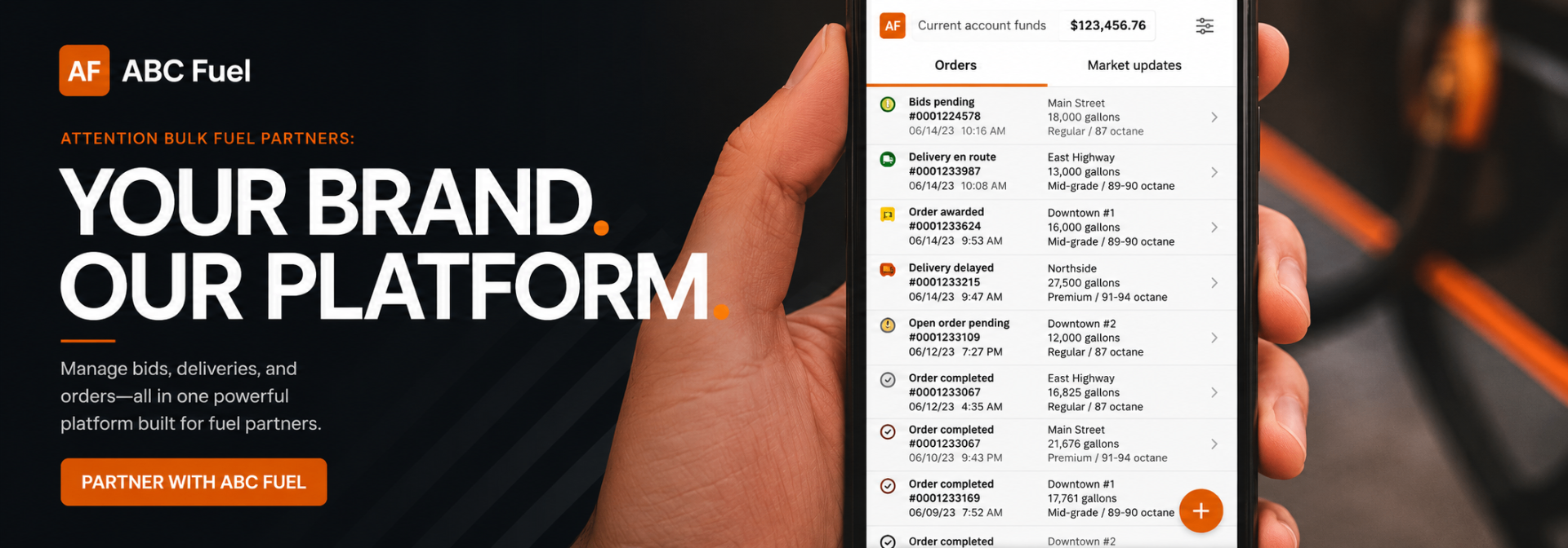 ABC Fuel — Your brand. Our platform. Manage bids, deliveries, and orders in one platform.